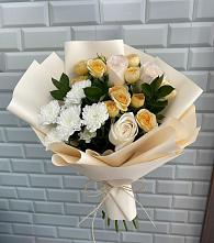 Букет цветов из:  Розы и Хризантемы в Рыбаки