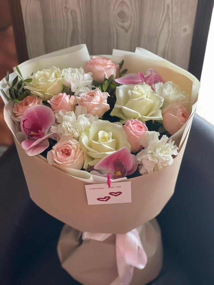 Букет цветов из: Орхидеи, Розы и Гвоздики в Рыбаки