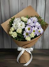 Букет цветов из:  Хризантемы и Розы в Рыбаки