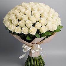 Букет 101 беля роза Белоснежка в Рыбаки
