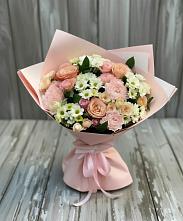 Букет цветов из:  Гвоздики, Розы и Хризантемы в Рыбаки