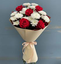 Букет цветов из:  Розы и Хризантемы в Рыбаки
