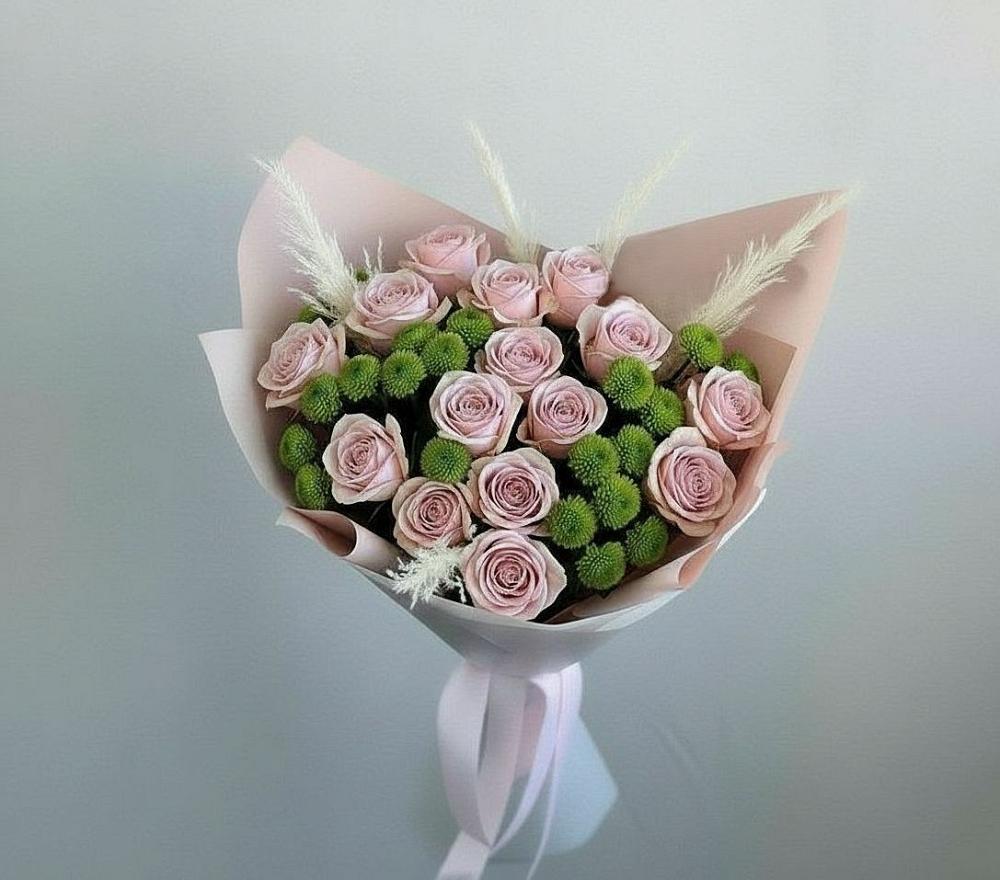 Букет цветов из: Розы и Хризантемы в Рыбаки