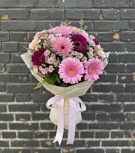Букет цветов из:  Герберы и Хризантемы в Рыбаки