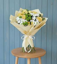 Букет цветов из:  Хризантемы и Розы в Рыбаки