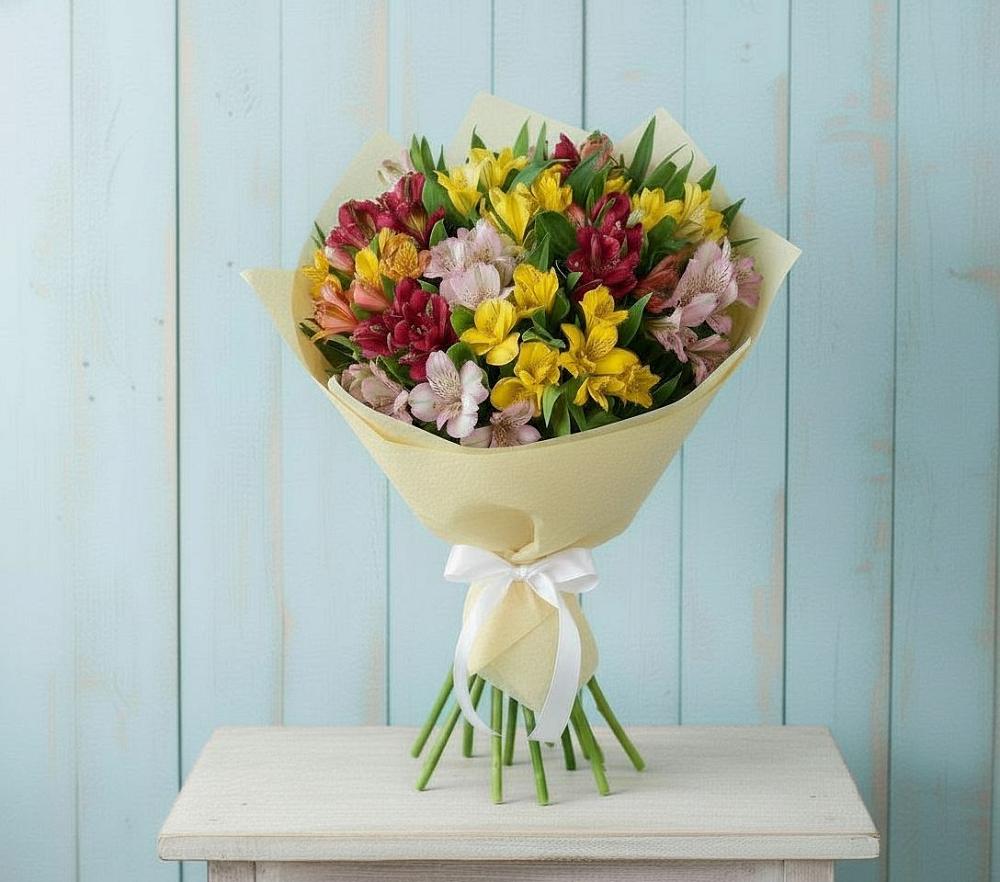 Букет цветов из: Альстромерии в Рыбаки